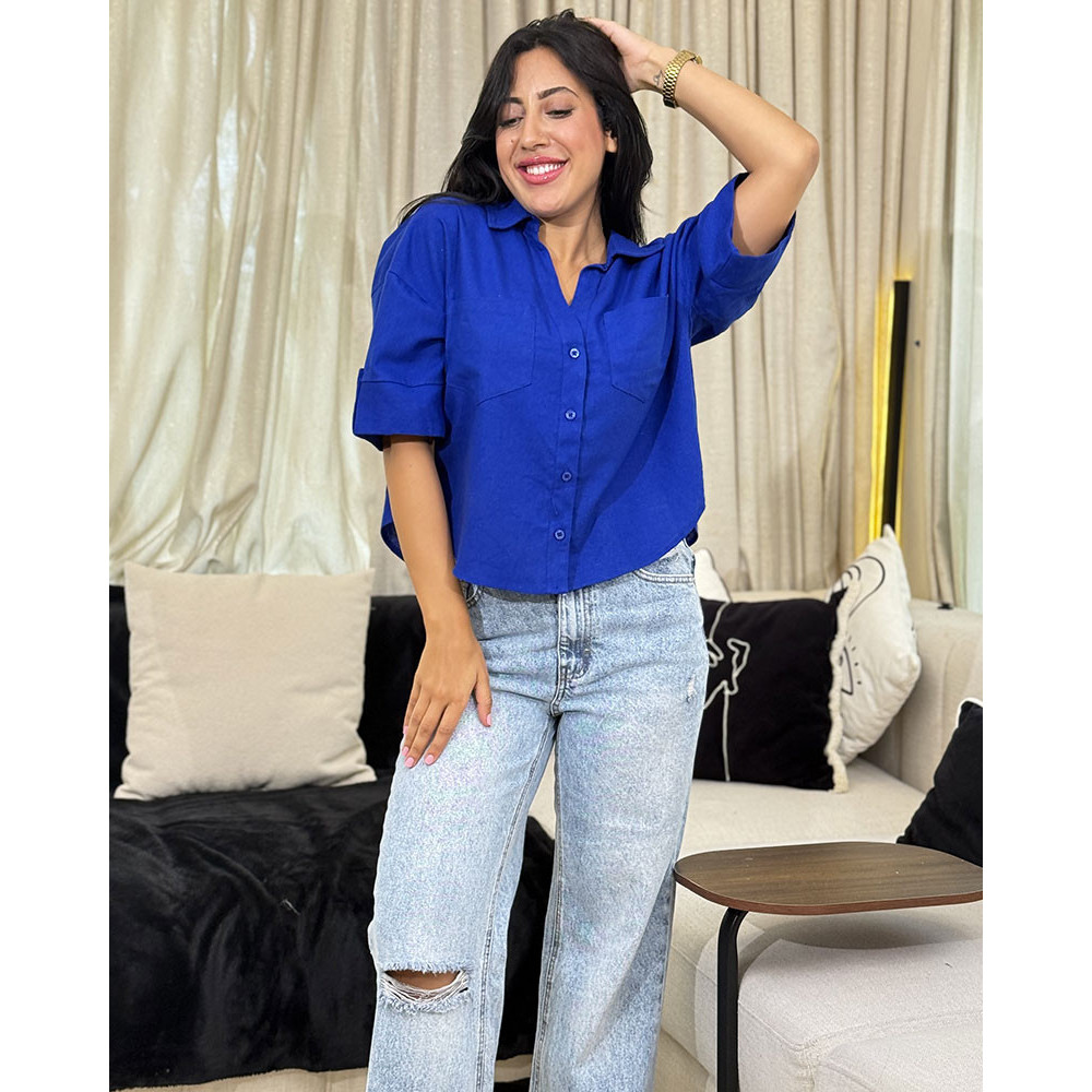 Chemise en lin avec poche Chemise en lin avec poche